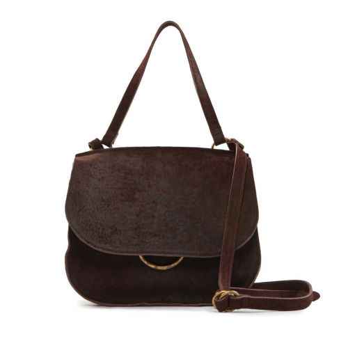 shopper LUNA CROSSBODY in pelle marrone
