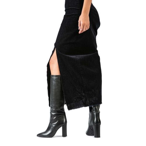 stivali tubo neri punta sfilata 