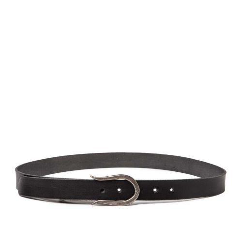 cintura nera a ferro di cavallo argento