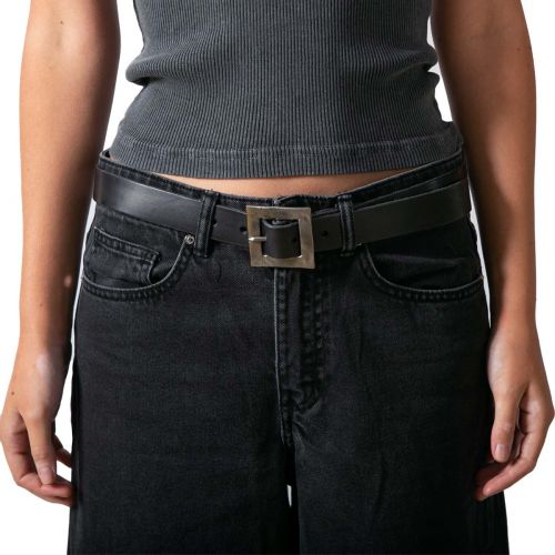 cintura SQUARE nera fibbia quadrata 