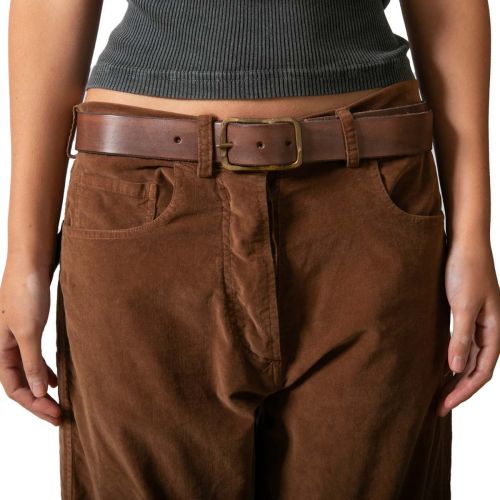 cintura BUCKLE in pelle marrone