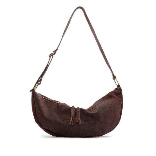 monospalla CRESCENT in pelle marrone