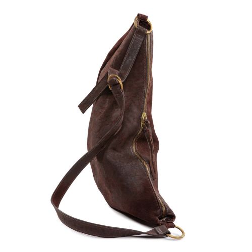 monospalla CRESCENT in pelle marrone