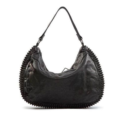 borsa nodi in pelle nera