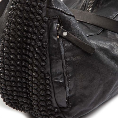 borsa nodi in pelle nera