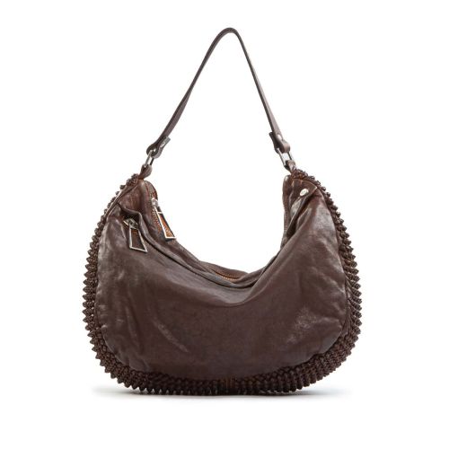 borsa nodi in pelle castagna