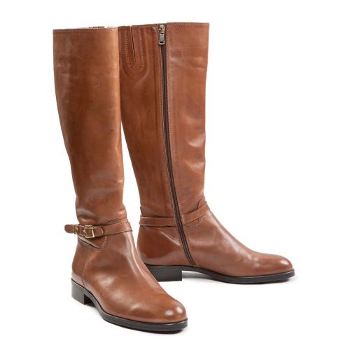 stivali fibbia laterale cuoio 