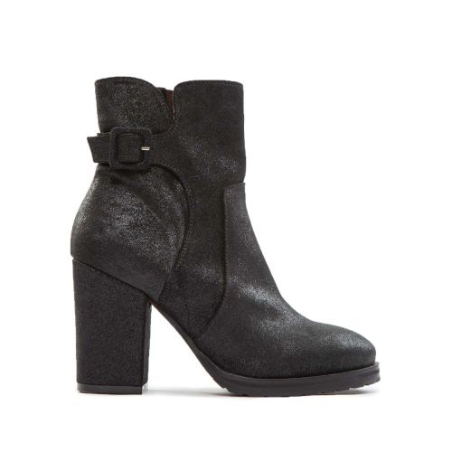 tronchetti laminati in pelle nera