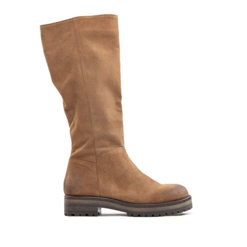 stivali tubo in pelle cuoio