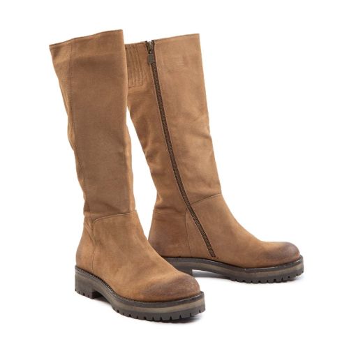 stivali tubo in pelle cuoio