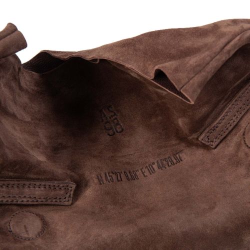 tracolla arrotolata in camoscio ebano