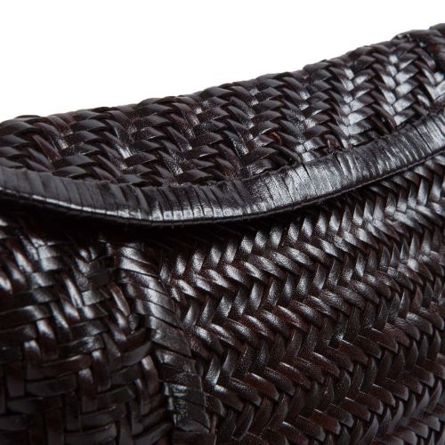 clutch PILLOW in pelle marrone