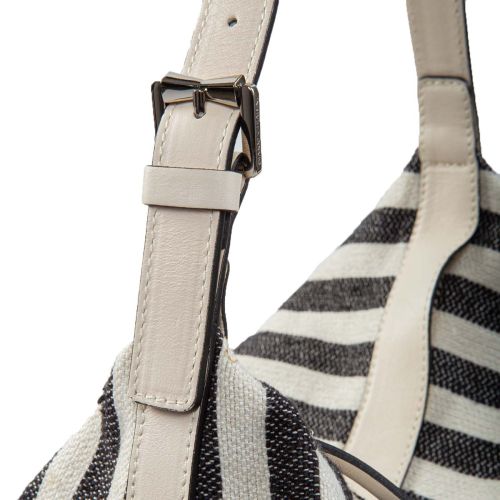 monospalla in tessuto a righe 