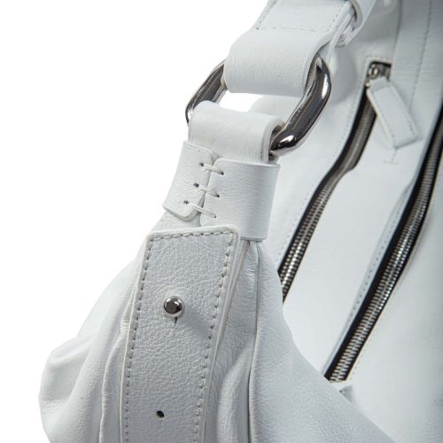 monospalla in pelle bianca