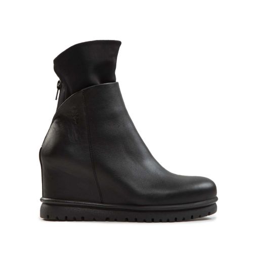 tronchetti JUN con zeppa in pelle nera 