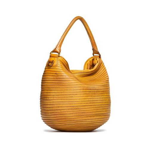 secchiello con cerniera in pelle argilla 