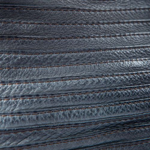 tracolla in pelle blu lavagna