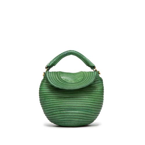 tracolla in pelle verde menta 