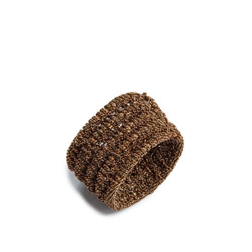 anello ESCLAVA in argento 925 bagnato in oro marrone