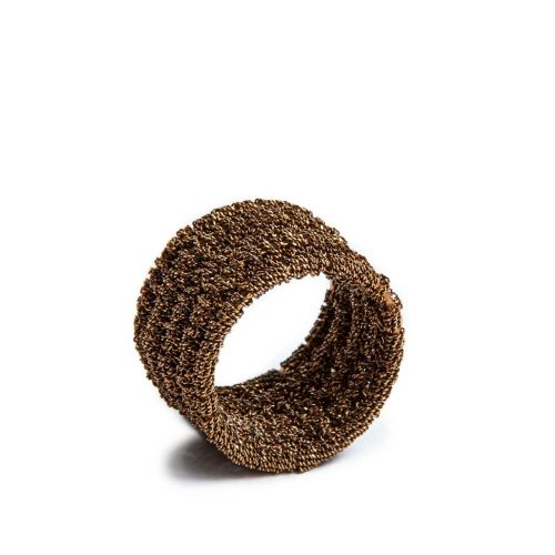 anello ESCLAVA in argento 925 bagnato in oro marrone