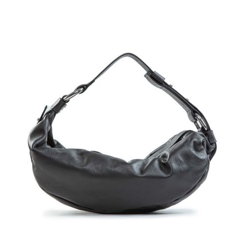 monospalla baguette in pelle nera 