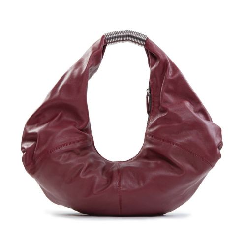 monospalla con maniglia in metallo in pelle rosso 