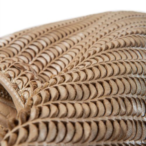 monospalla in pelle intagliata canapa 