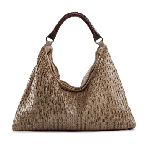 monospalla in pelle intagliata canapa 