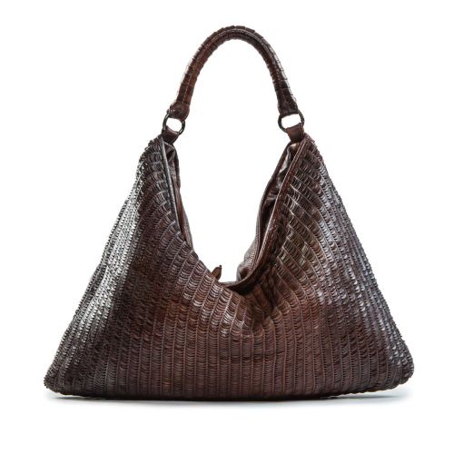 monospalla in pelle intagliata terra degrade 