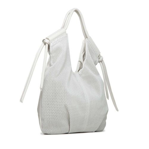 shopper KAREN in pelle forata bianca - esclusiva mondo