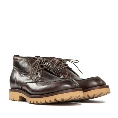 polacco con carrarmato in pelle marrone 