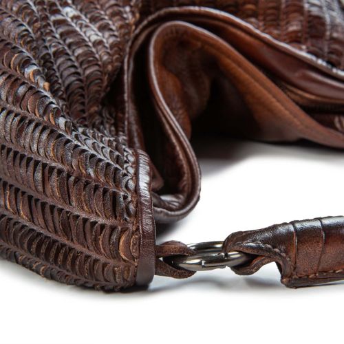 monospalla in pelle intagliata terra degrade 