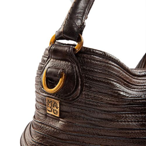 secchiello tracolla in pelle extracioccolato 