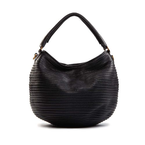 secchiello zip around in pelle nera