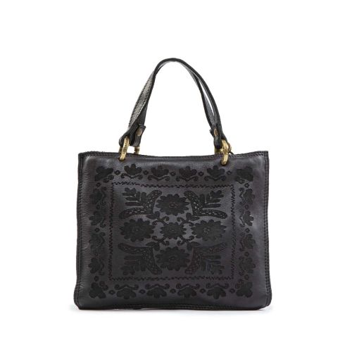 shopper CLARA laser ricamo nero