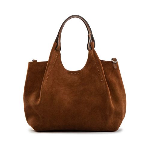 shopper DUA media camoscio cognac