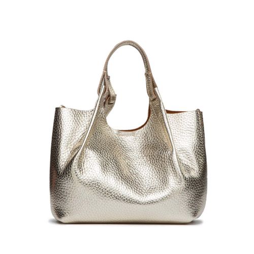 shopper DUA media in pelle light gold