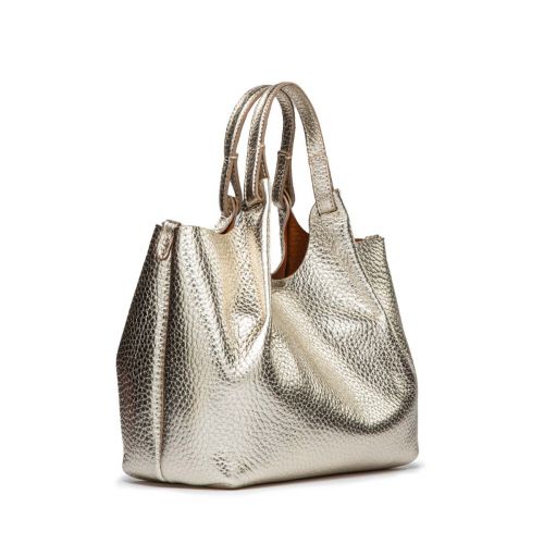 shopper DUA media in pelle light gold