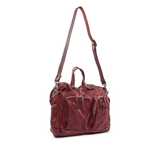 shopper FURIO tasche esterne in pelle castagna