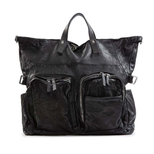 shopper FURIO tasche esterne in pelle nera