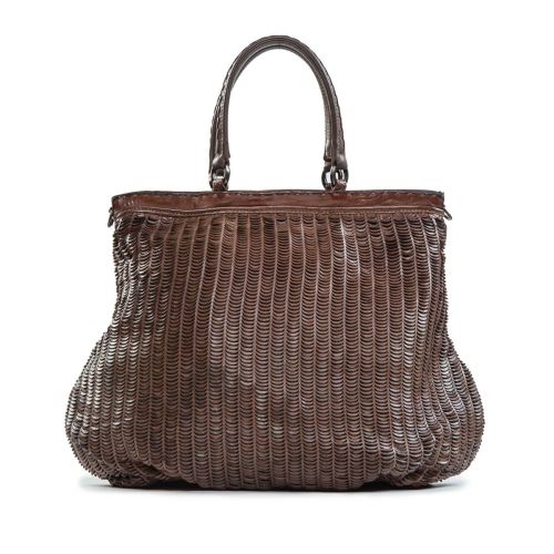 shopper in pelle intagliata sequoia 
