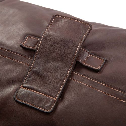 borsa con patta in pelle testa di moro