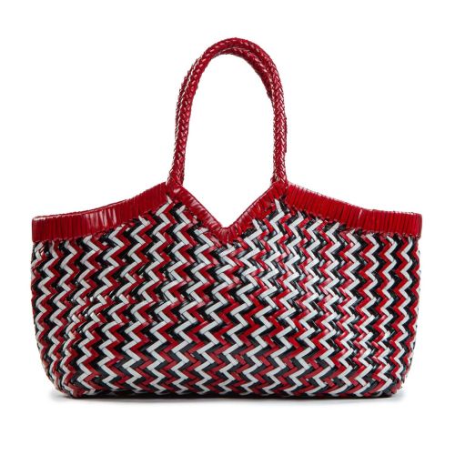 shopper NERUDA in pelle intrecciata zig zag 