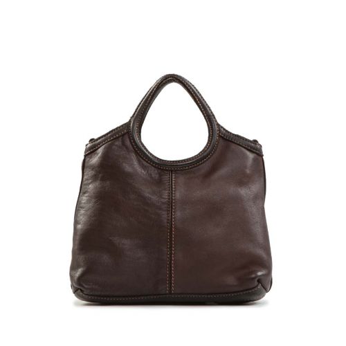 shopper piccola CAMILLA in pelle testa di moro