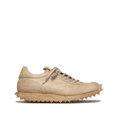 sneakers in pelle sabbia 