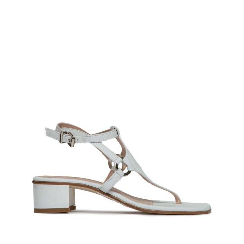 infradito con rombo in pelle bianca 