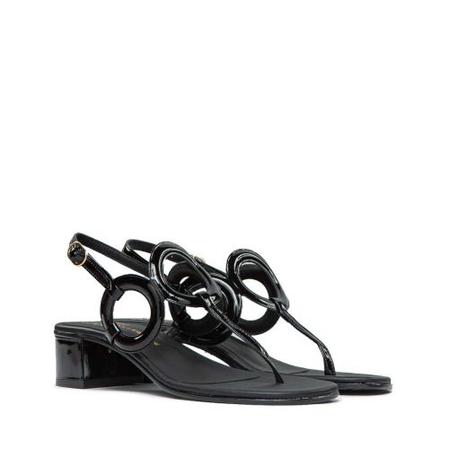 sandali infradito in vernice nera