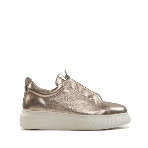 sneakers LIBI in pelle laminata vaniglia 