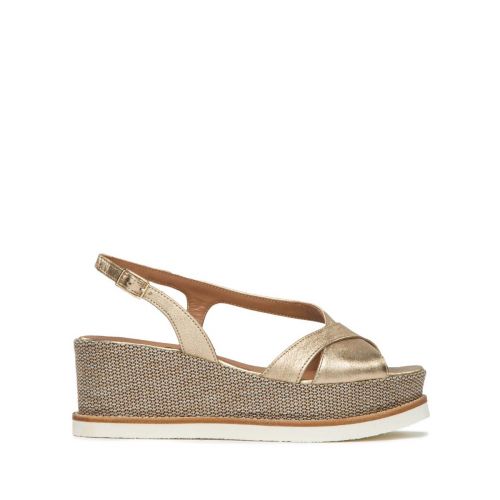 zeppa asimmetrica JILXLG in pelle platino 