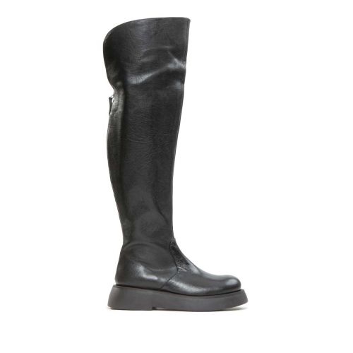 stivali cuissard in pelle nera 